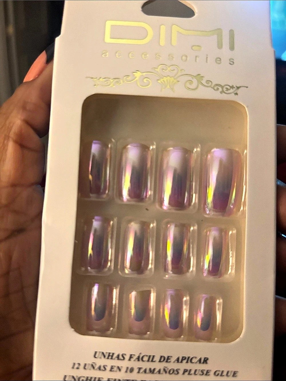 Dimi accessories Iridescent Purple Press-On Nails NWT